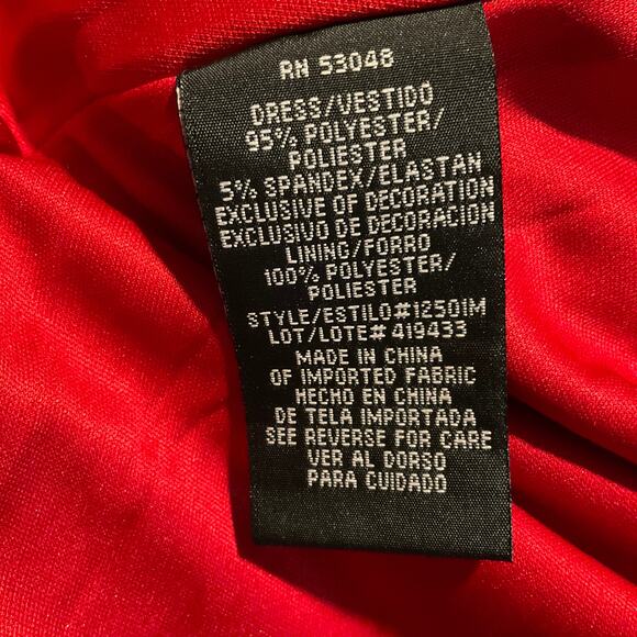 Red Backless Evening Gown Size 10 Nightway Cut Out Thigh Slit Long Formal Dress - Picture 11 of 13